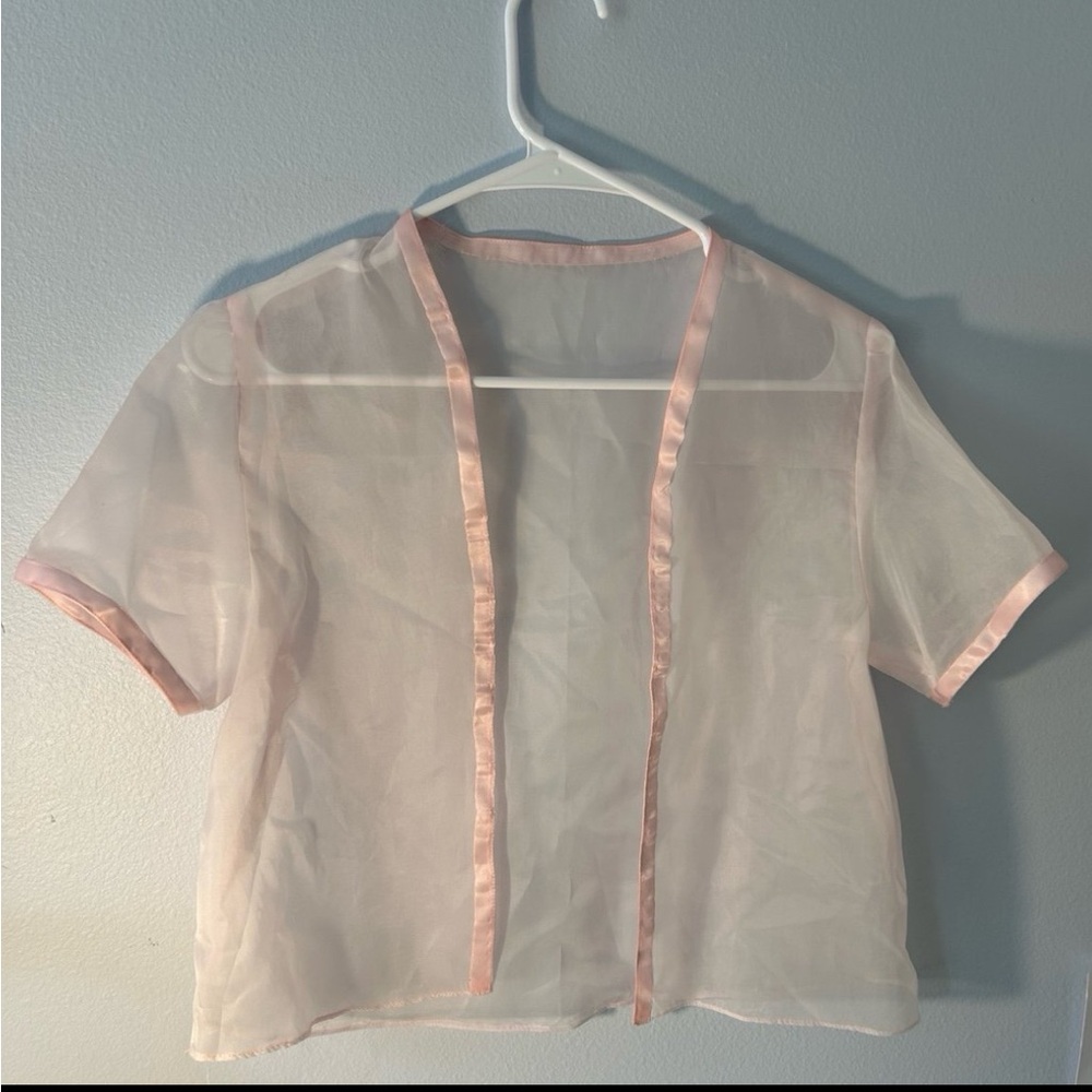 Transparent cardigan coverup